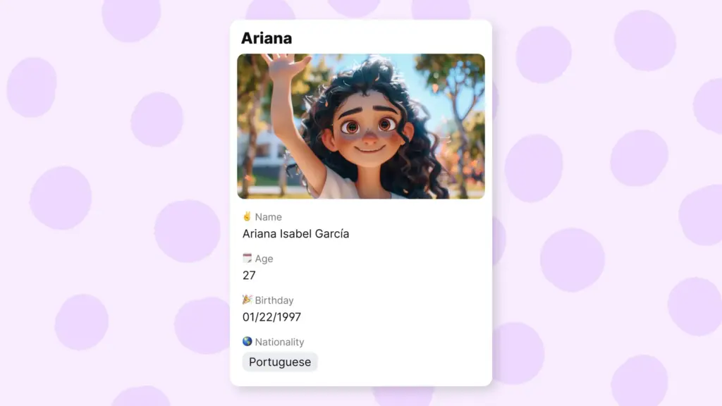 A post with four custom fields