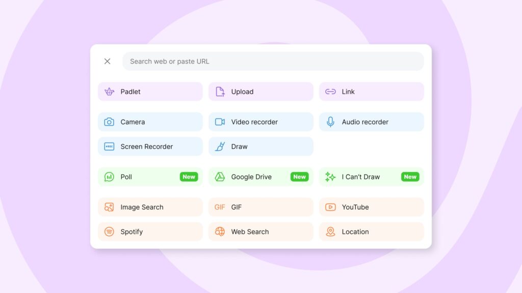 Padlet's new attachment picker